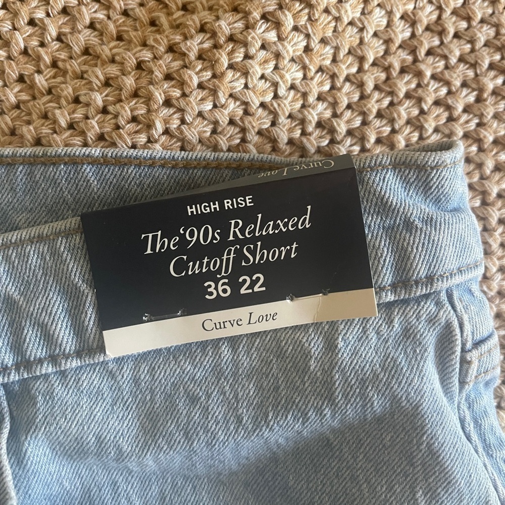 Abercrombie & fitch 90s relaxed cutoff short light wash high waist size 36 - Picture 4 of 10
